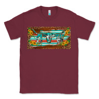 Burgundy western howdy cowgirl leopard serape   license plate template Classic Tee - BarkalooDesign