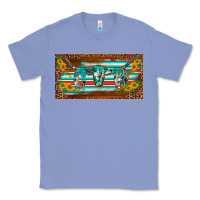 Colony Blue western howdy cowgirl leopard serape   license plate template Classic Tee - BarkalooDesign