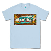 Dusty Blue western howdy cowgirl leopard serape   license plate template Classic Tee - BarkalooDesign