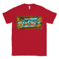 Red western howdy cowgirl leopard serape   license plate template Classic Tee - BarkalooDesign