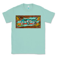 Seafoam western howdy cowgirl leopard serape   license plate template Classic Tee - BarkalooDesign