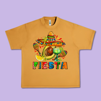 Fıesta With Avocado And Sombrero Urban Heavy Tee Designed By Adodesignshop