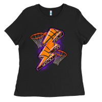 Black basketball lightning bolt Ladies Tee - Zillion Design Studio