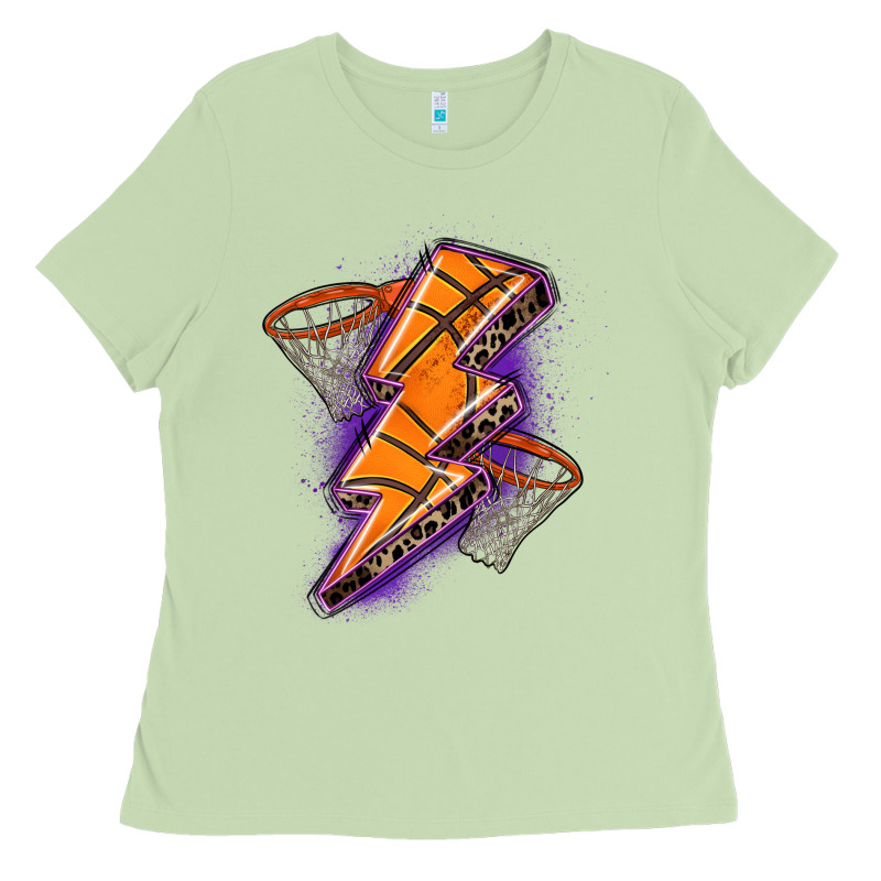 Basketball Lightning Bolt Ladies Tee by Zillion Design Studio | Teevron