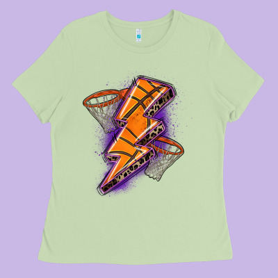 Basketball Lightning Bolt Ladies Tee Designed By Zillion Design Studio