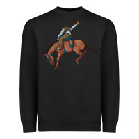 Black bucking bronco cowboy rodeo Heavyweight Sweatshirt - Artiststas