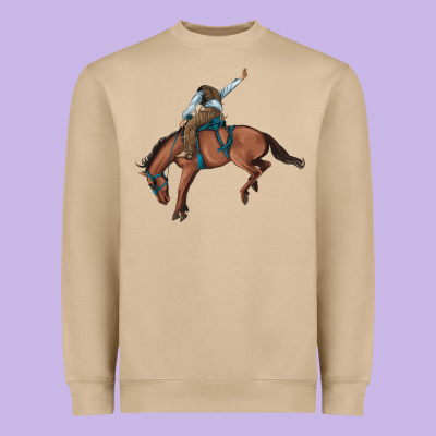 Bucking Bronco Cowboy Rodeo Heavyweight Sweatshirt Designed By Artiststas