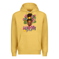 Antique Gold August Girl Afro Woman Summer Premium Hoodie - texasbilliewilder