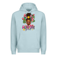 Blue Mist August Girl Afro Woman Summer Premium Hoodie - texasbilliewilder