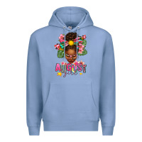 Colony Blue August Girl Afro Woman Summer Premium Hoodie - texasbilliewilder