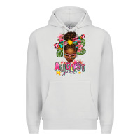 Dove Grey August Girl Afro Woman Summer Premium Hoodie - texasbilliewilder