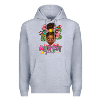 Heather Grey August Girl Afro Woman Summer Premium Hoodie - texasbilliewilder