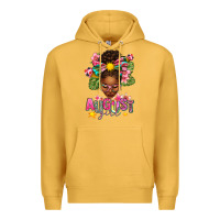 Mustard August Girl Afro Woman Summer Premium Hoodie - texasbilliewilder