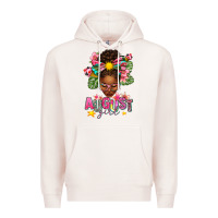 Pale Pink August Girl Afro Woman Summer Premium Hoodie - texasbilliewilder