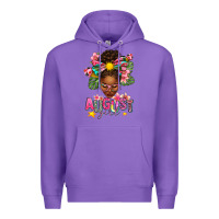 Purple August Girl Afro Woman Summer Premium Hoodie - texasbilliewilder