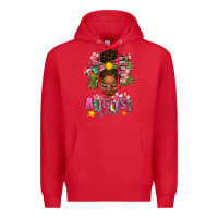 Red August Girl Afro Woman Summer Premium Hoodie - texasbilliewilder