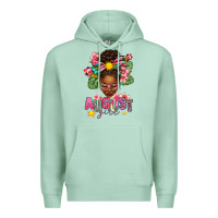 Seafoam August Girl Afro Woman Summer Premium Hoodie - texasbilliewilder