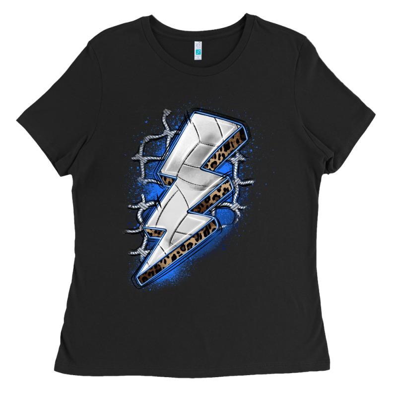Volleyball Lightning Bolt Ladies Tee by Zillion Design Studio | Teevron