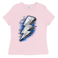 Bubblegum Pink volleyball lightning bolt Ladies Tee - Zillion Design Studio
