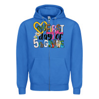 True Royal my first day of 5th grade Zipper Hoodie - NancyCooperArtShop