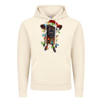 Vintage Artic highland cow calf with christmas lights Vintage Hoodie - RanaPortraitStore