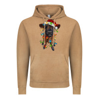 Vintage Camel highland cow calf with christmas lights Vintage Hoodie - RanaPortraitStore