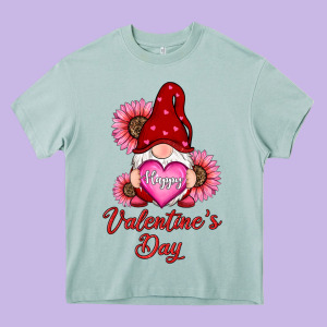 Happy Valentine's Day Gnomes With Sunflower Heavy Core Tee Designed By Ranaportraitstore