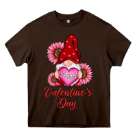 Chocolate Brown happy valentine's day gnomes with sunflower Heavy Core Tee - RanaPortraitStore