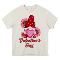 Cream happy valentine's day gnomes with sunflower Heavy Core Tee - RanaPortraitStore