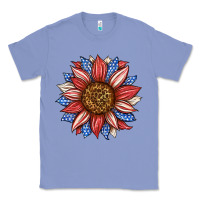 Colony Blue American Flag Sunflower Classic Tee - LillyAllenDesigns