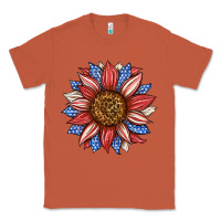 Copper American Flag Sunflower Classic Tee - LillyAllenDesigns