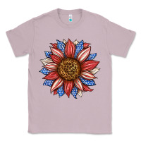 Lilac American Flag Sunflower Classic Tee - LillyAllenDesigns