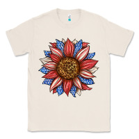 Natural American Flag Sunflower Classic Tee - LillyAllenDesigns