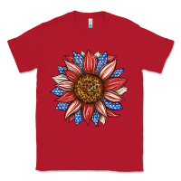 Red American Flag Sunflower Classic Tee - LillyAllenDesigns
