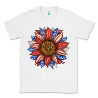 White American Flag Sunflower Classic Tee - LillyAllenDesigns