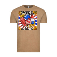 Vintage Coffee patriotic popsicles and sunflowers Vintage Tee - BundleAndBundleShop