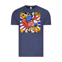 Vintage Denim patriotic popsicles and sunflowers Vintage Tee - BundleAndBundleShop
