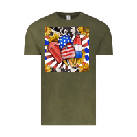 Vintage Olive patriotic popsicles and sunflowers Vintage Tee - BundleAndBundleShop