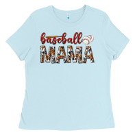 Baby Blue baseball mama Ladies Tee - texasbilliewilder