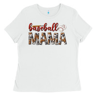 White baseball mama Ladies Tee - texasbilliewilder