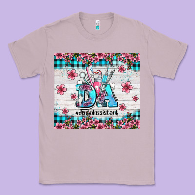 Da Dental Assistant Dentist Element With Flowers Classic Tee Designed By Adodesignshop