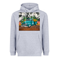 Heather Grey western farm truck cactus and sunflowers Heavyweight Hoodie - Jasminsmagicworld