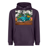 Plum western farm truck cactus and sunflowers Heavyweight Hoodie - Jasminsmagicworld
