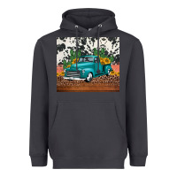 Smoke western farm truck cactus and sunflowers Heavyweight Hoodie - Jasminsmagicworld