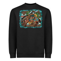 Black bucking bronco cowboy rodeo cactus and sunflowers Heavyweight Sweatshirt - Artiststas