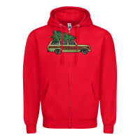 Red christmas vacation car Zipper Hoodie - MaliasSmallBusiness