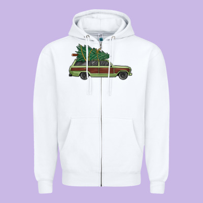 Christmas Vacation Car Zipper Hoodie Designed By Maliassmallbusiness