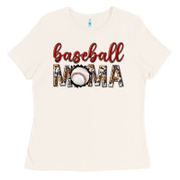 Bone baseball mama with leopard Ladies Tee - texasbilliewilder
