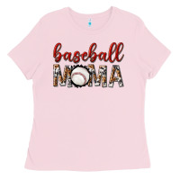 Bubblegum Pink baseball mama with leopard Ladies Tee - texasbilliewilder