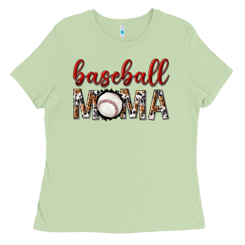 Baseball Mama With Leopard Ladies Tee by texasbilliewilder | Teevron